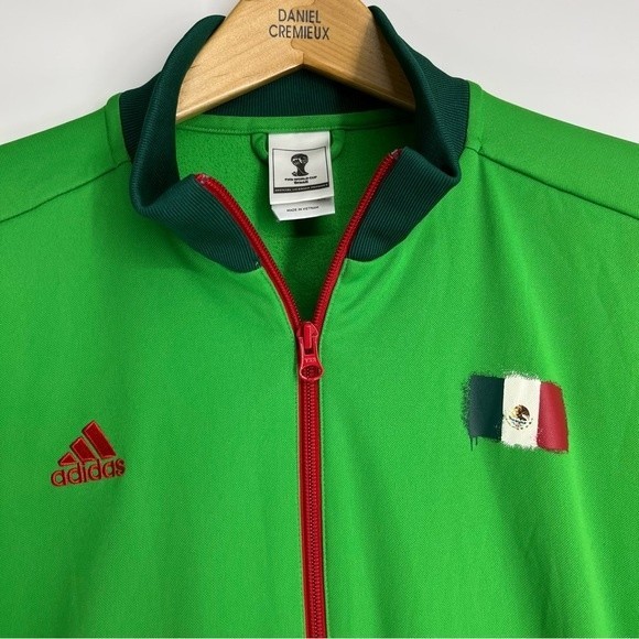 Adidas Jacket Mens Large Green 2014 Brazil Viva Mexico World Cup Zip Track Sport - Picture 2 of 16